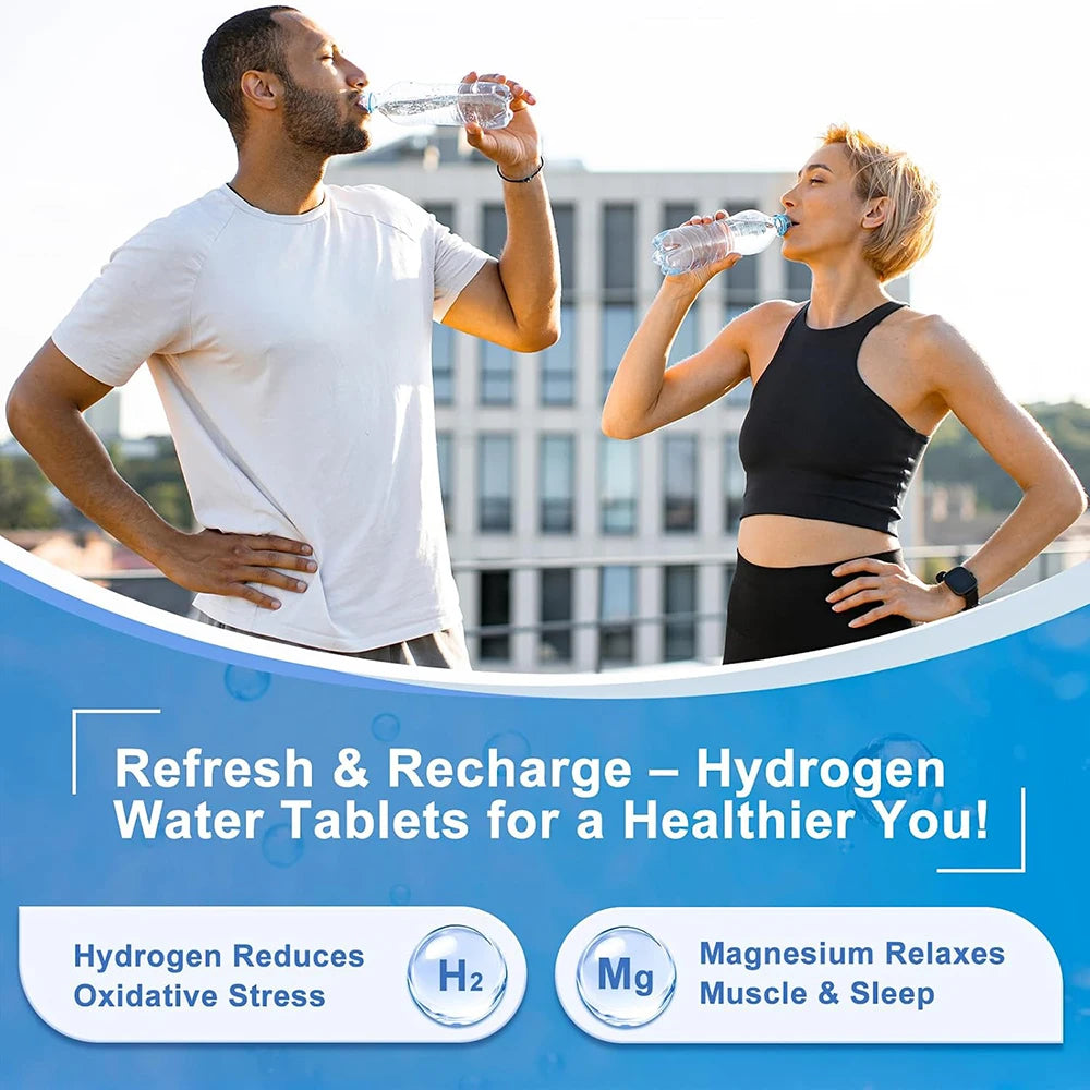 H2 Molecular Hydrogen - Hydrogen Water Tablets with Magnesium - Supports Energy, Brain, & Cognitive Health - 60 Tablet