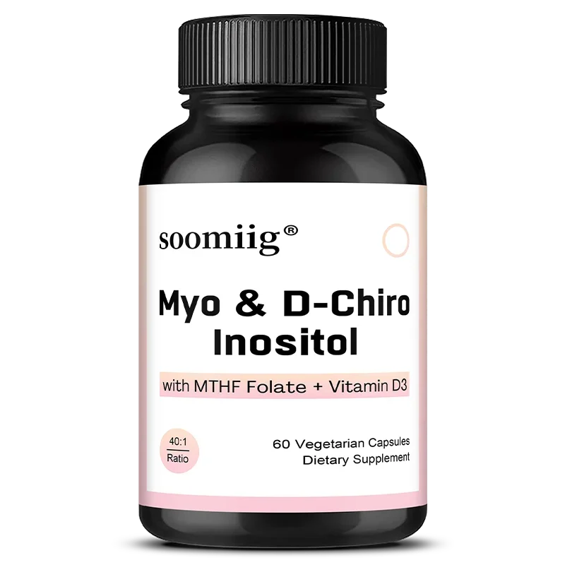 Myo-Inositol + D-Chiro-Inositol Organic Spearmint Capsules, Women's Health Support, Help Maintain Mood Balance, Immune System