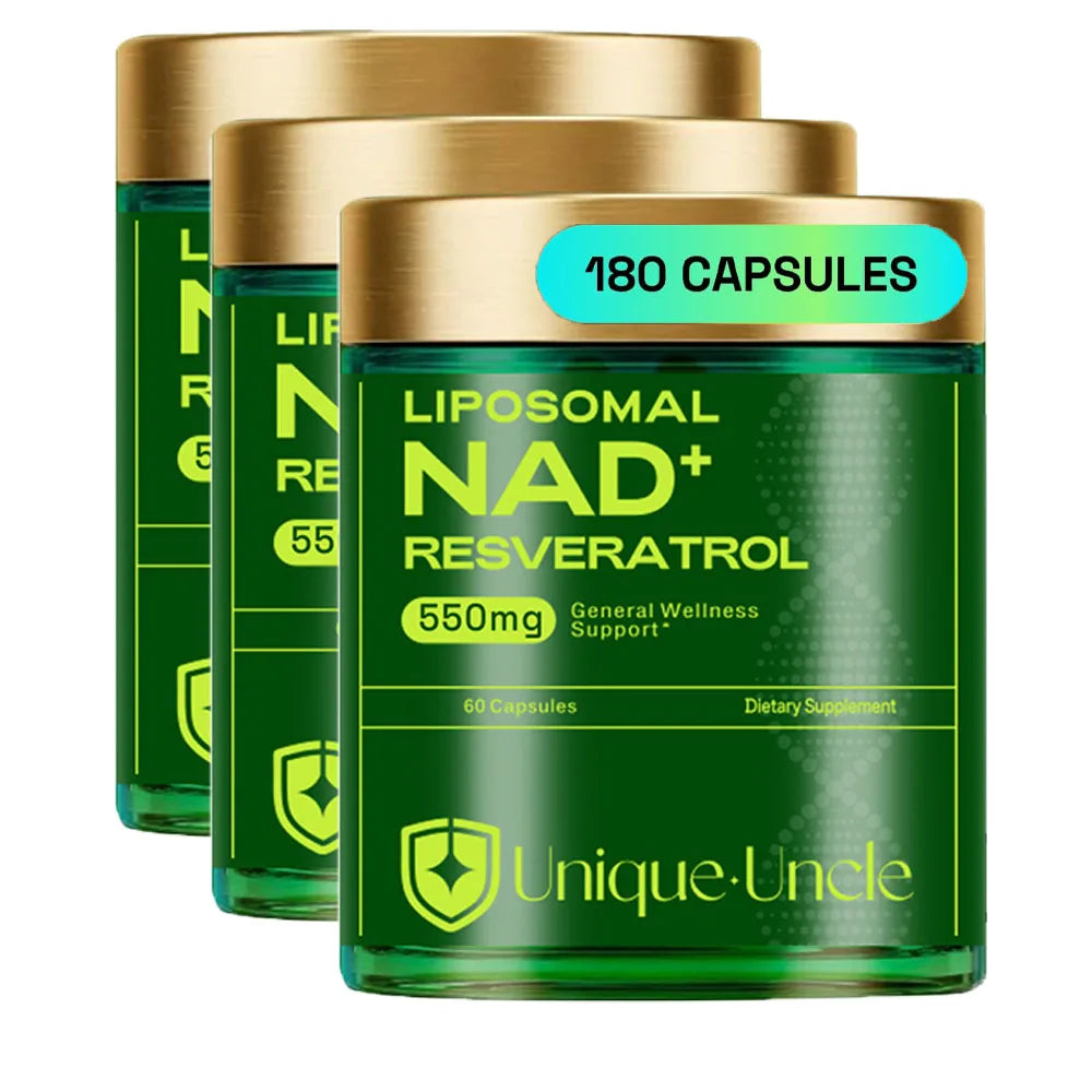 550mg ADVANCED NAD+ Resveratrol - Liposomal NAD Supplement with Resveratrol Support Skin Health and Overall Energy - 60 Capsules