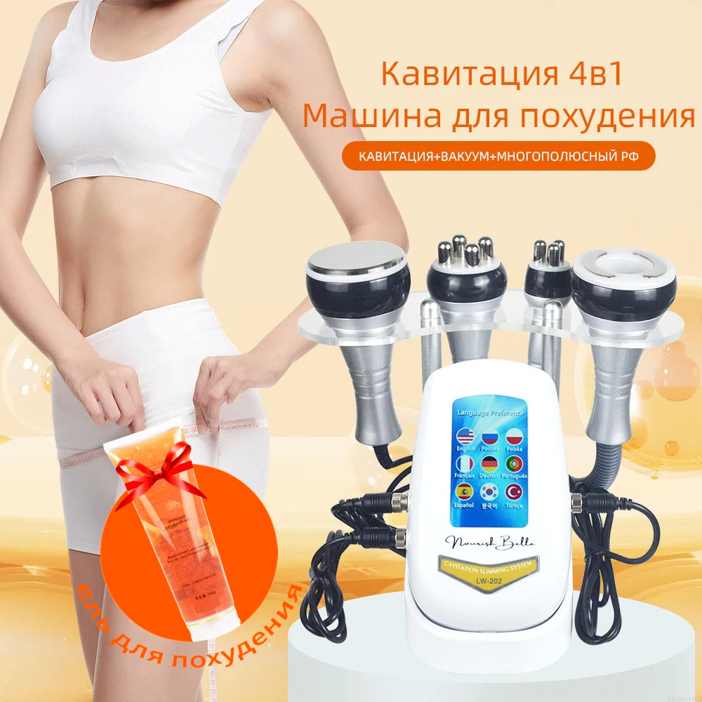 Missheart 4 In 1 Cavitation Ultrasonic Body Slimming Machine Beauty Device
