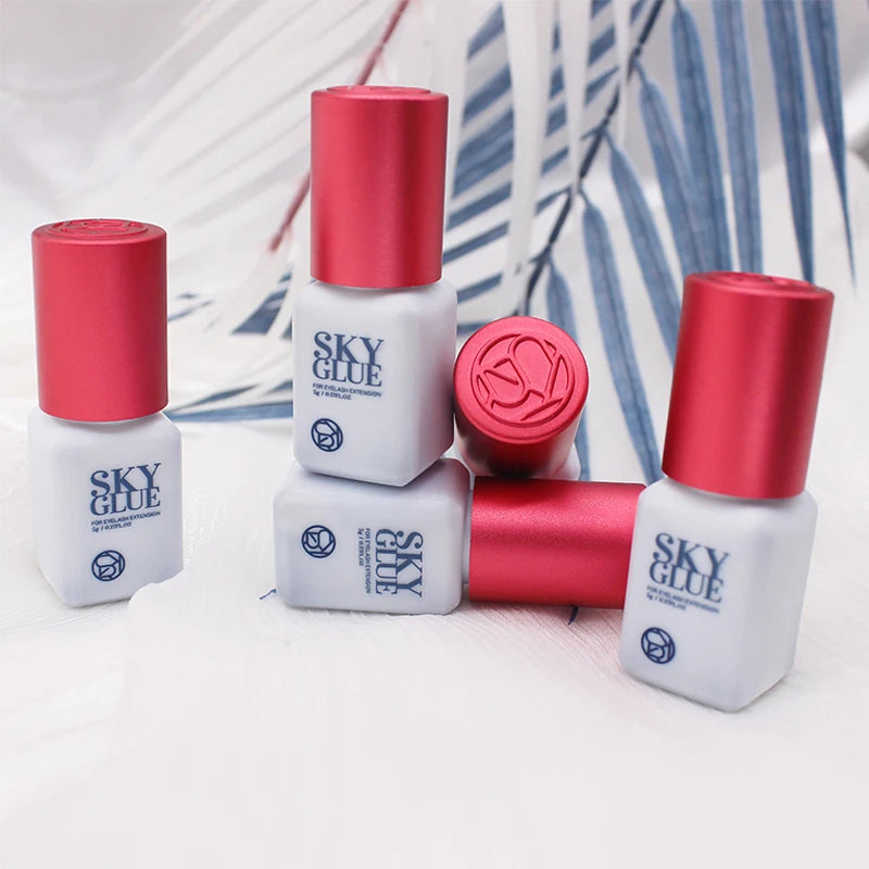 10 Bottles SKY Glue False Eyelashes Extension Supplies Korea 5ml Black Red Blue Cap Beauty Health Makeup Tools Adhesive Supplies