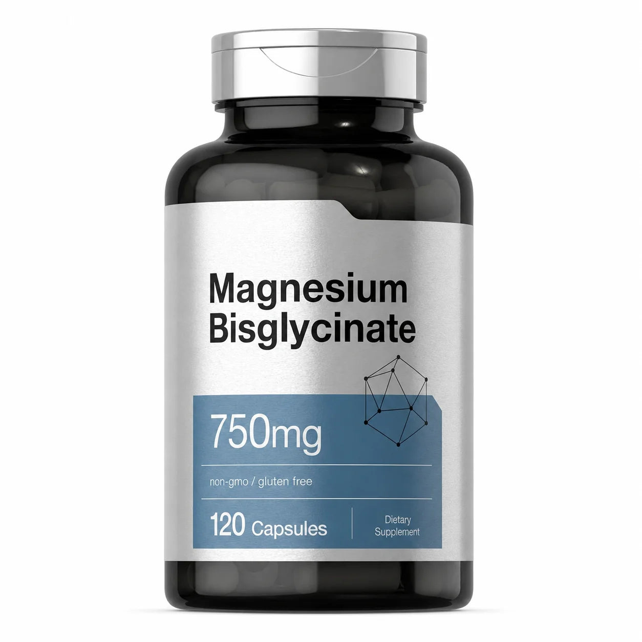 Magnesium Bisglycinate 750mg Capsules Supports Relaxation Muscle Comfort Bone Health 120 Capsules Non GMO Gluten Free