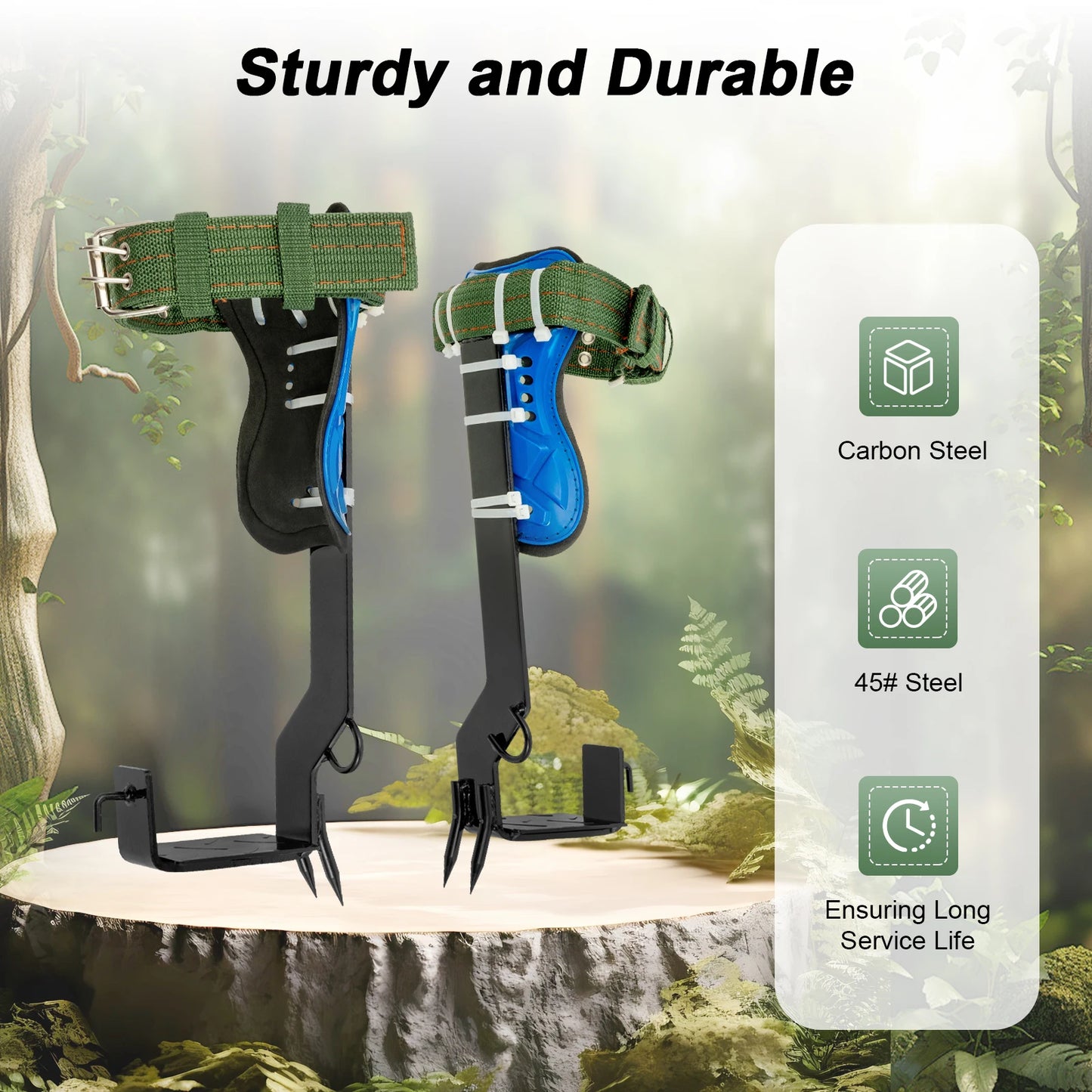 Tree Climbing Spikes Kit With Safety Belt 220Lb Arborist Gear