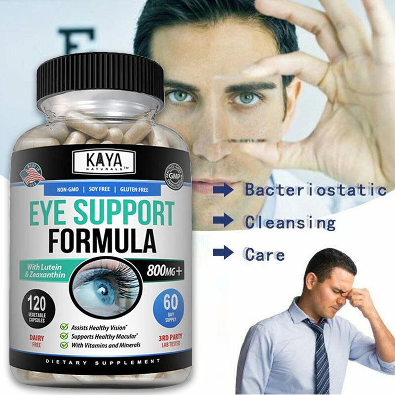 Eye Support Capsules, Lutein, Bilberry - Improve Vision Health, Macula, Healthy Macula, Blue Light & Eye Fatigue Relief