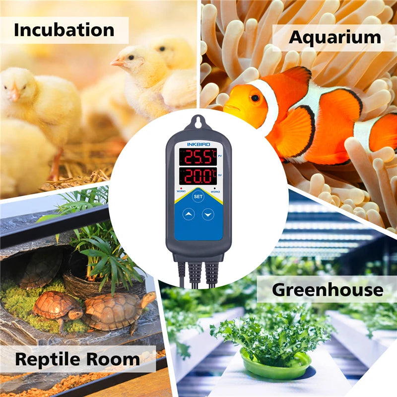 INKBIRD ITC-306T Heating Cooling Pre-wired Temperature Controller With Time Function For Breeding and Planting Pet Breeding