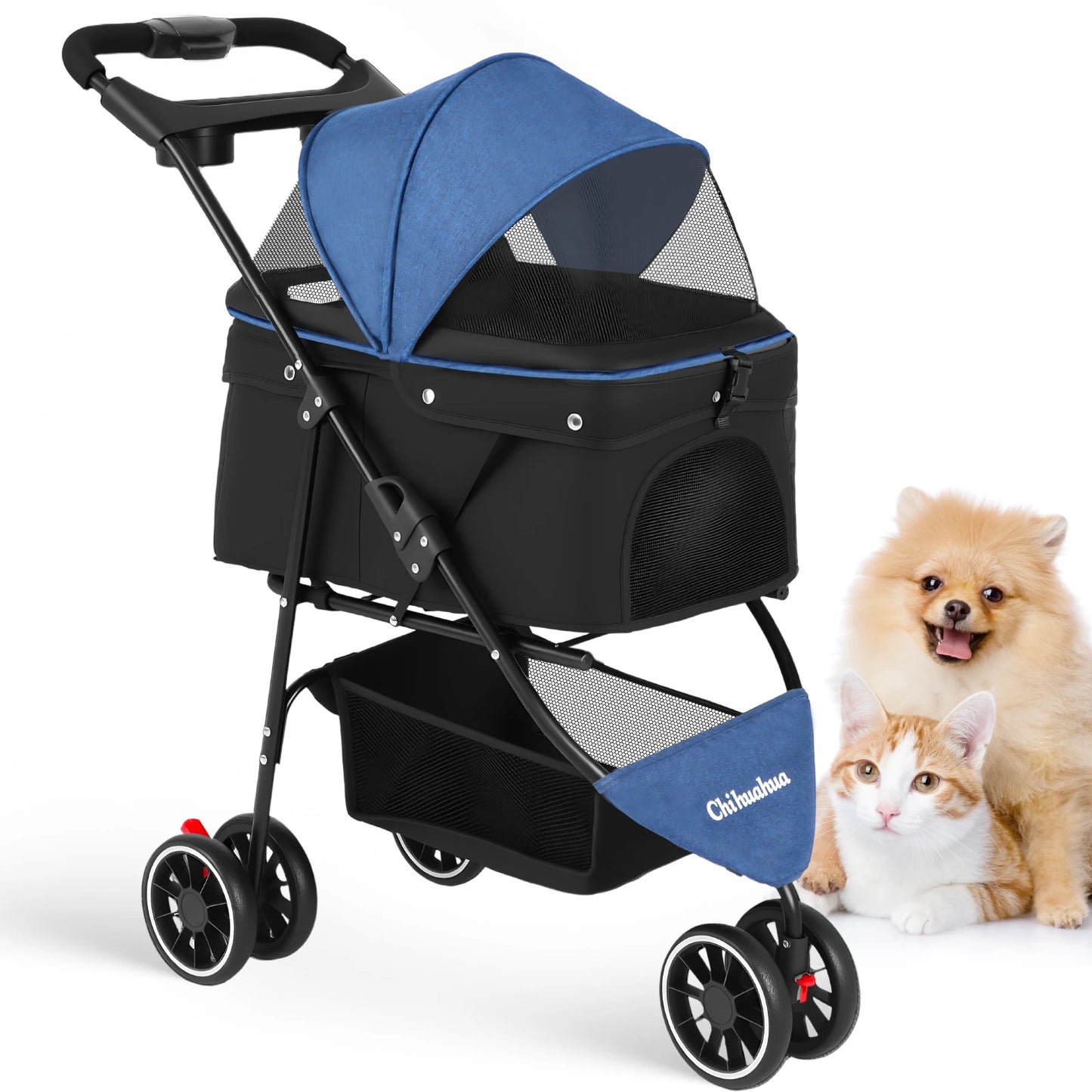 CHIHUAHUA Foldable Pet Stroller For Cats And Small Dogs Portable