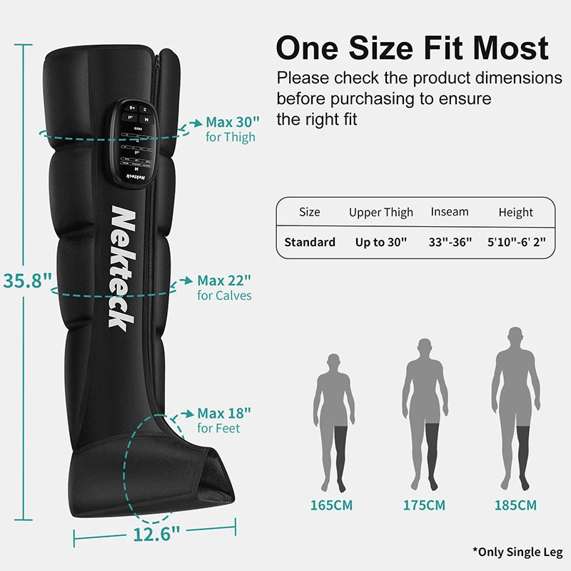 Nekteck Cordless Air Pressure Leg Massager Boots Calf Kneading
