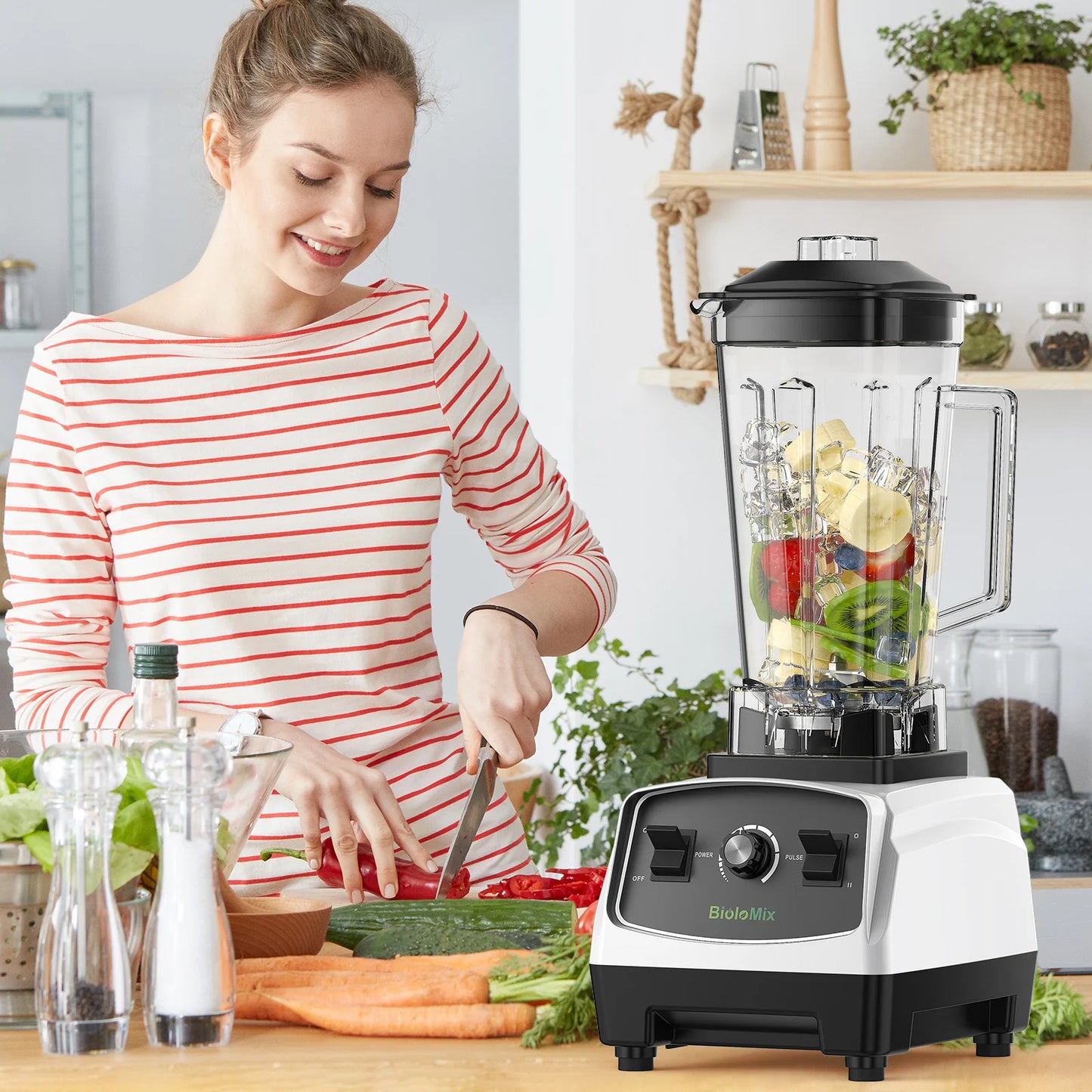 Biolomix BPA Free 2200W Heavy Duty Blender Mixer Juicer Food Processor