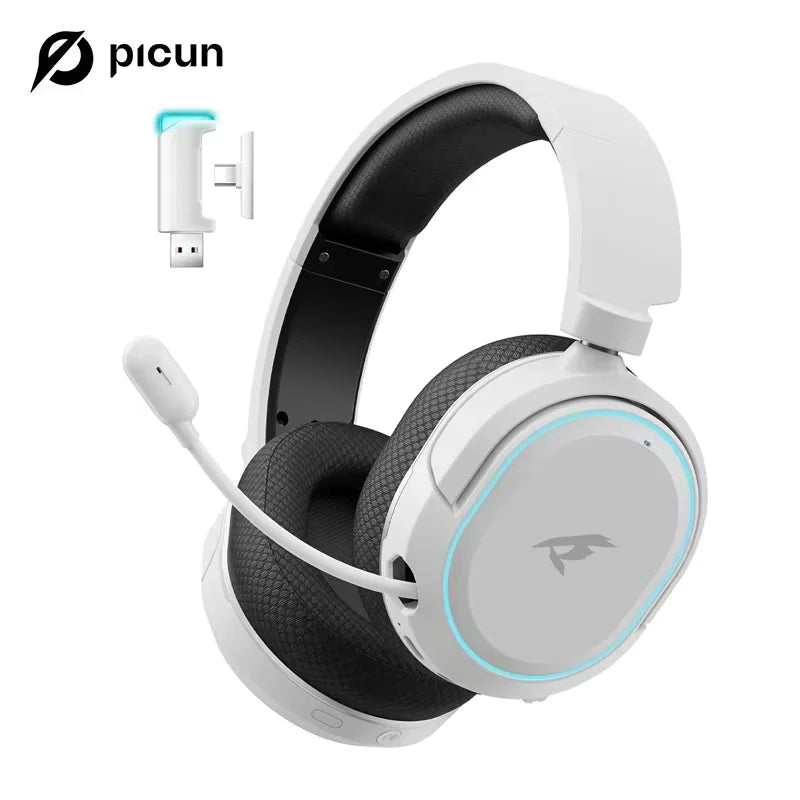 Picun G2 Wireless Gaming Headset 2.4GHz Bluetooth 7.1 Surround ENC Mic