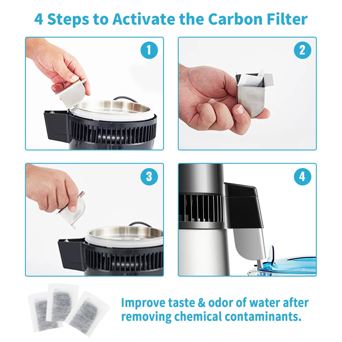 SucceBuy 4L Water Distiller Purifier With 1L/H Distilling