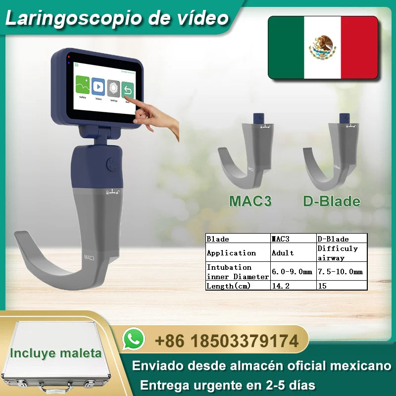 Core-Ray HD Touch Screen Anesthesia Video Laryngoscope With Six Blade Options