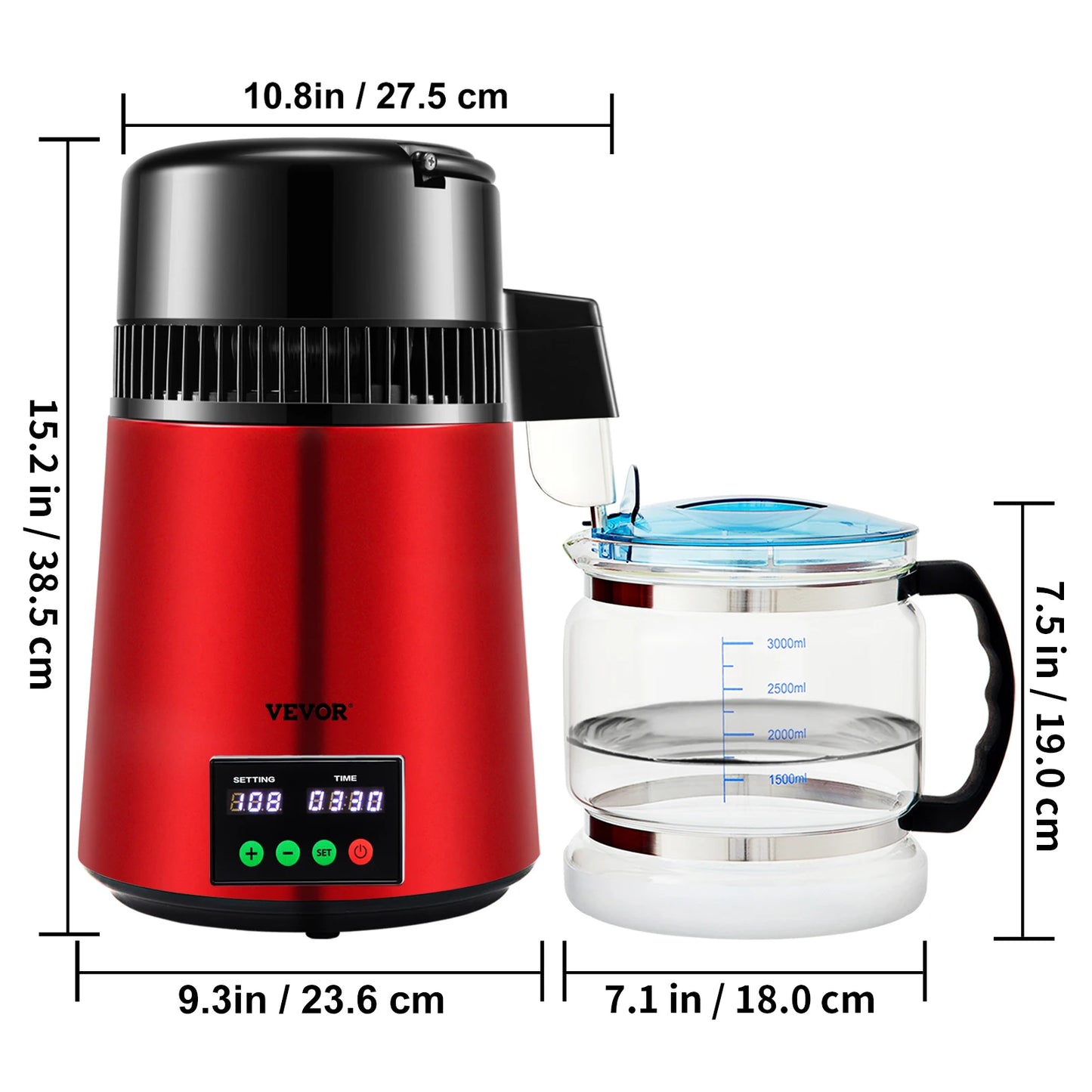 SucceBuy 4L Water Distiller Purifier With 1L/H Distilling