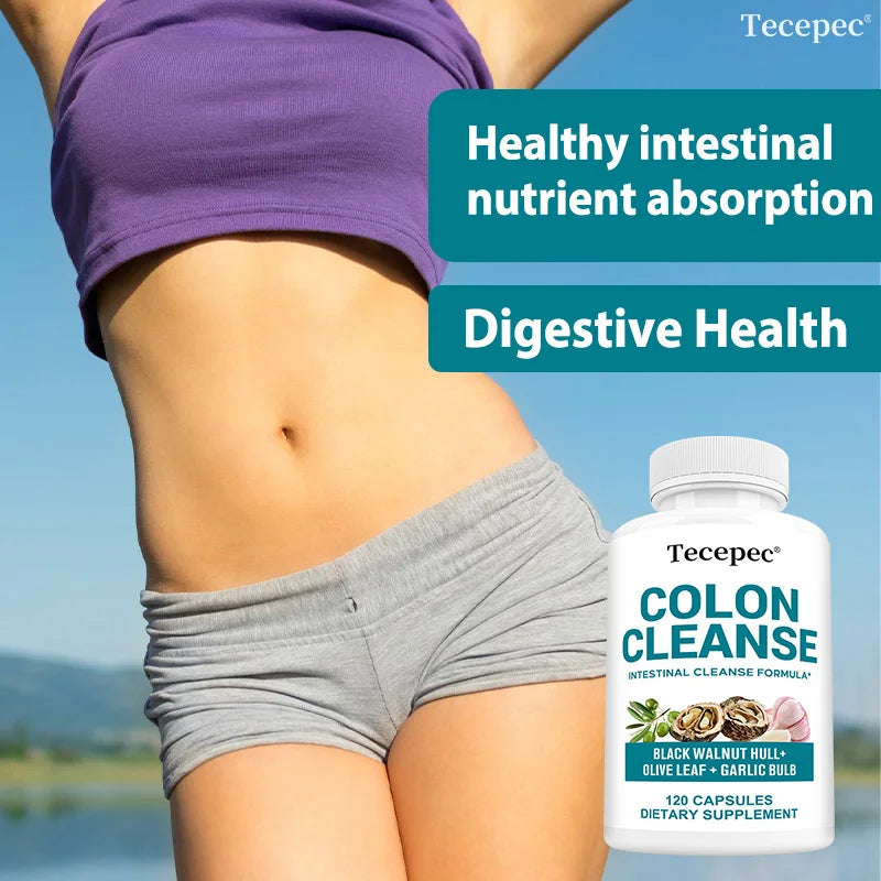Colon Cleansing Capsules - Digestive & Gut Health Support,  Flatulence, Constipation & Bloating Relief - with Psyllium Husk