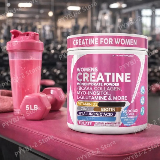 Woman Creatine Powder 300g Contain Creatine Monohydrate, BCAA & Amino Acids for Daily Health, Nutrition, and Workout Support