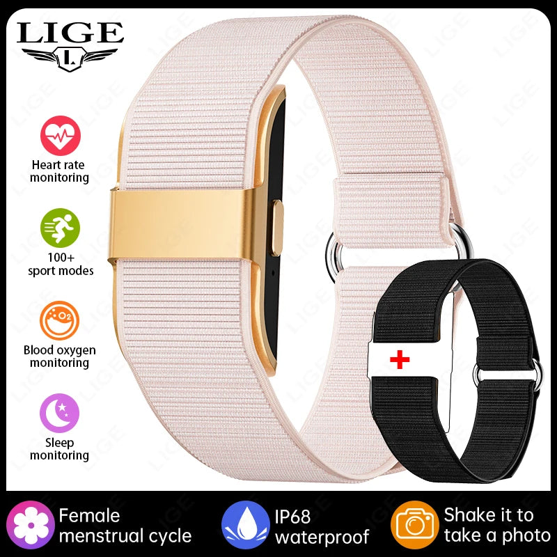 LIGE Smart Bracelet Waterproof Smartband Clock Running Pedometer Sports Health Monitor Smartwatch Vibration Alarm Message Alert