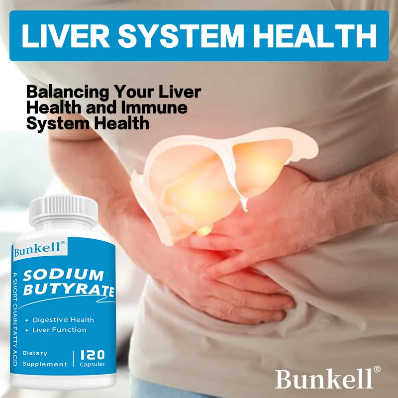 Sodium Butyrate Capsules - Postbiotic for Gut Health, Digestive Support, Bloat, Gas & Constipation Relief, Gut Wellness