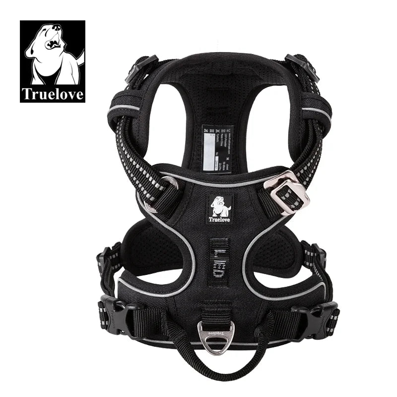 TRUELOVE Reflective Nylon Dog Harness No Pull Adjustable All Breeds