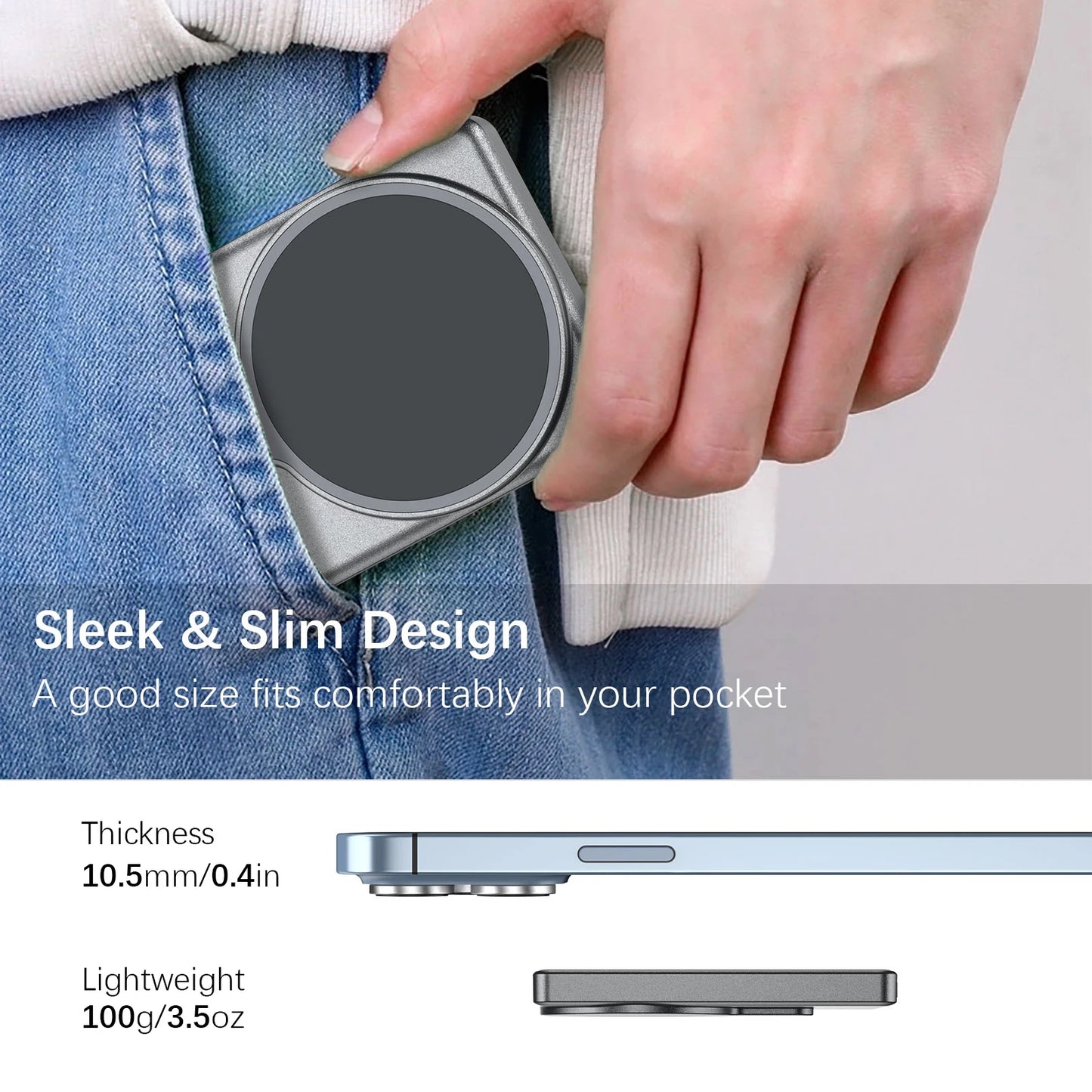 Unitedtime Vlog Selfie Monitor For Phone With Magnetic MagSafe Mount
