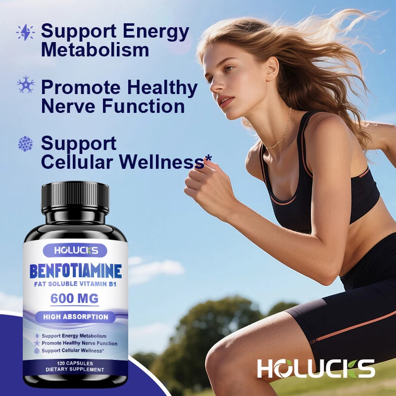 Benfotiamine Capsules, Help Maintain Healthy Glucose Metabolism, Support Nerve Health, Cellular Protection, Antioxidant Defense