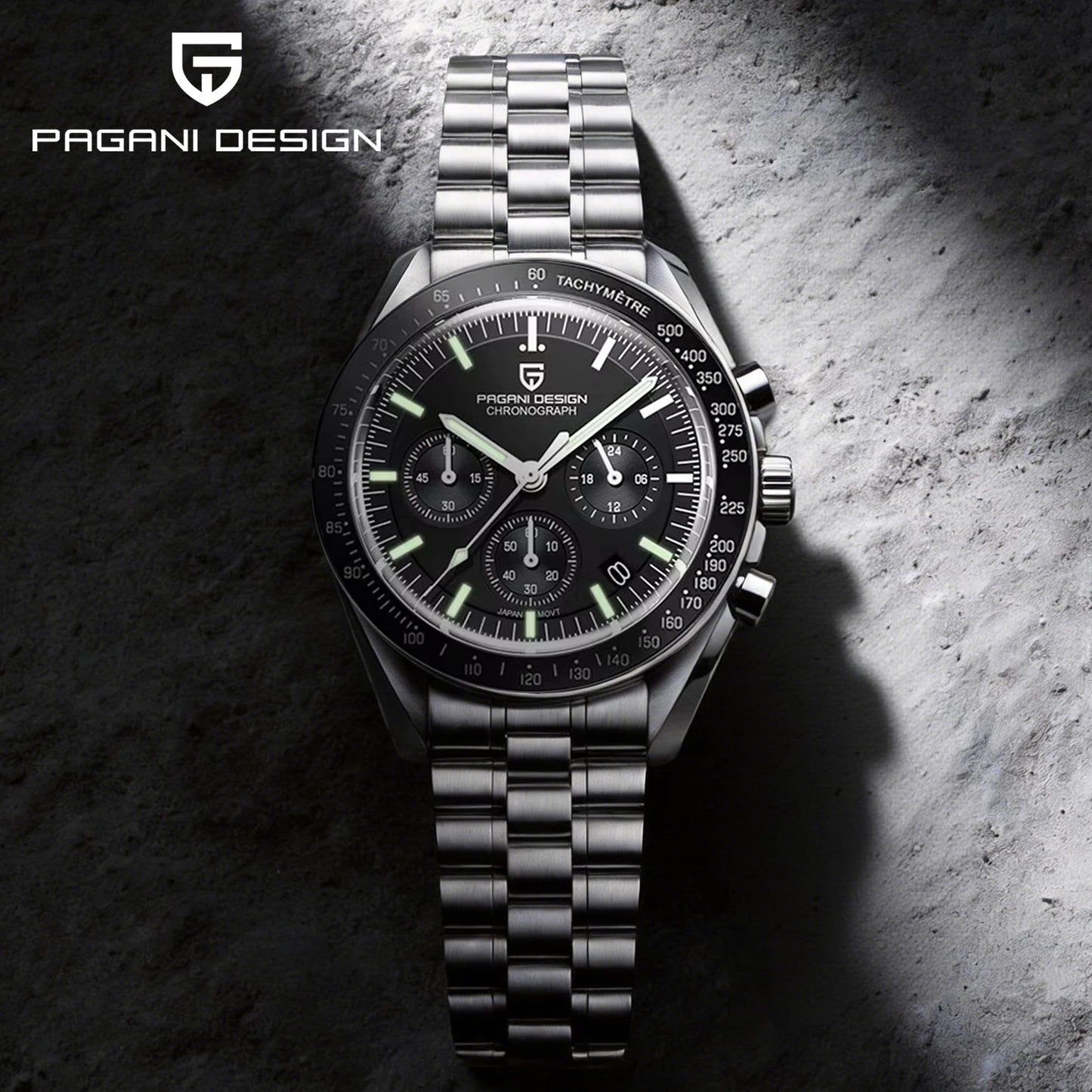 PAGANI DESIGN Luxury Quartz Chronograph Watch With Auto Date Sapphire