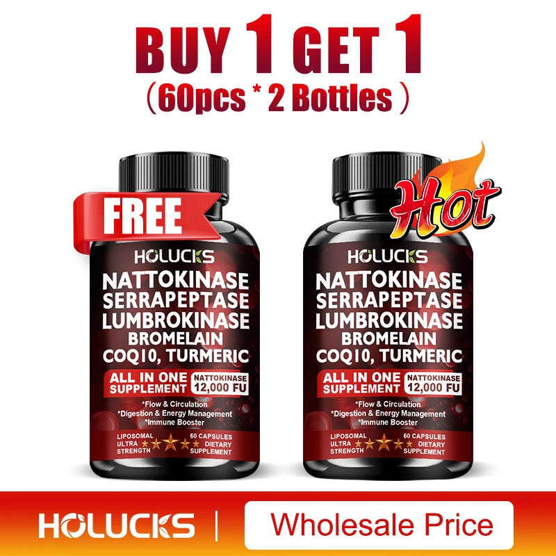 Nattokinase Supplement, Support Cardiovascular and Circulatory Health, Maintains Blood Pressure Balance