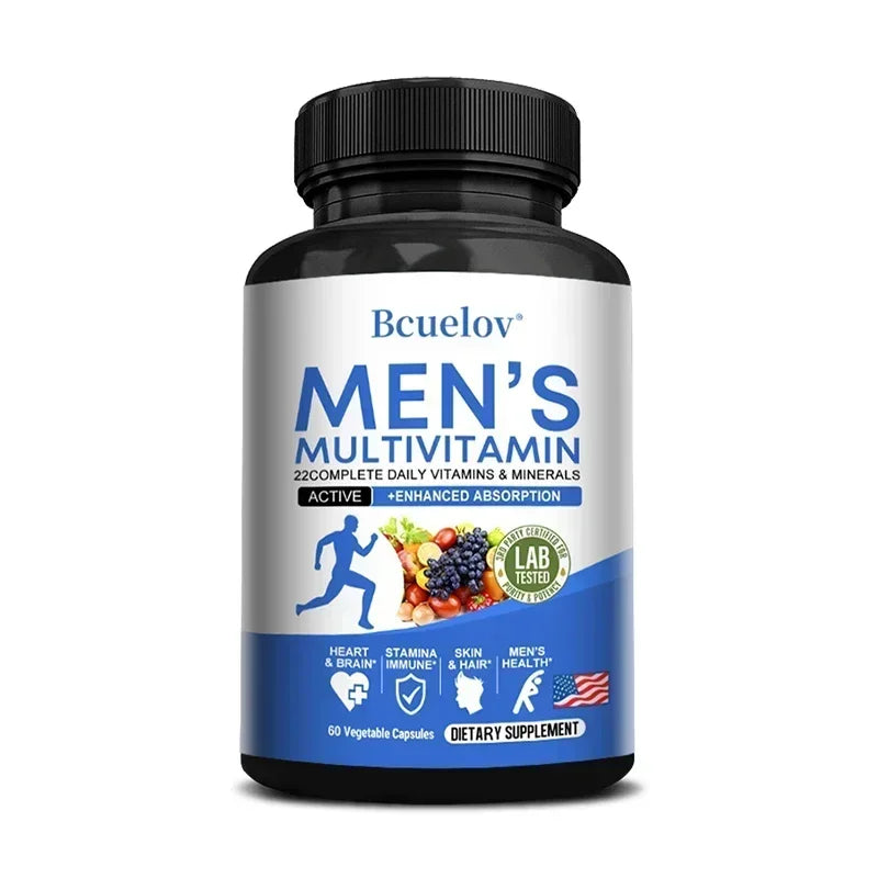 Men's Daily Multivitamin – 22 Vitamins & Minerals, Vegan Dietary Supplement for Energy Immunity Digestion Skin & Overall Health