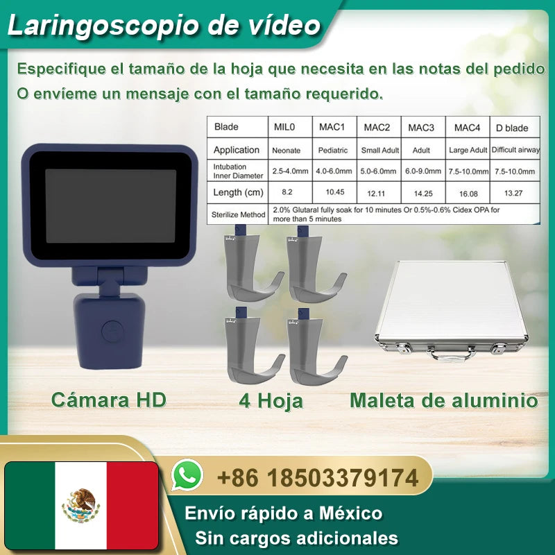 Core-Ray HD Touch Screen Anesthesia Video Laryngoscope With Six Blade Options