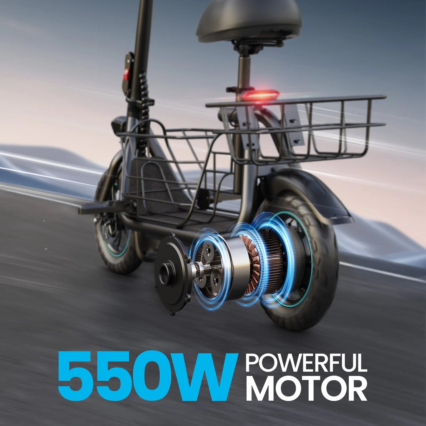 Gyroor Electric Scooter With Basket For Pets 20 Mile Range