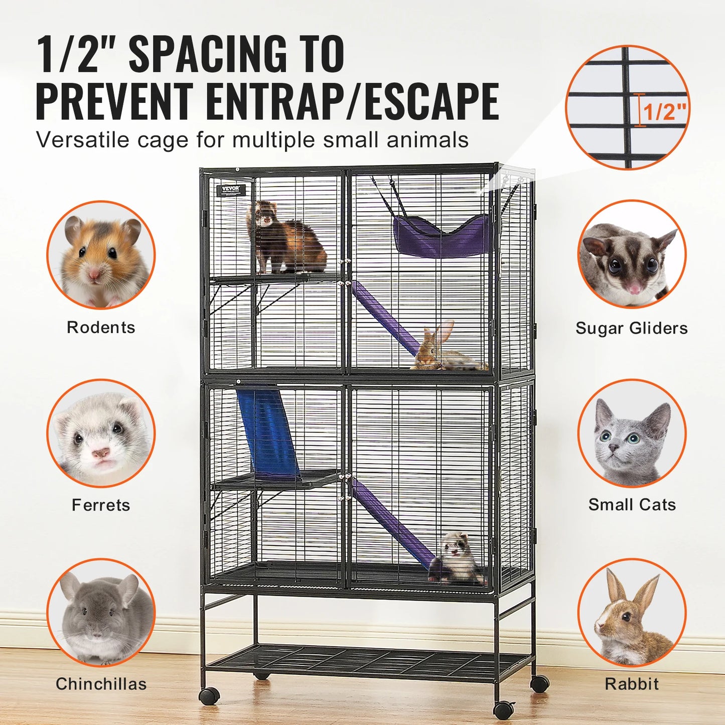 Critter Nation 4 Tier Small Animal Cage For Rats Hamsters