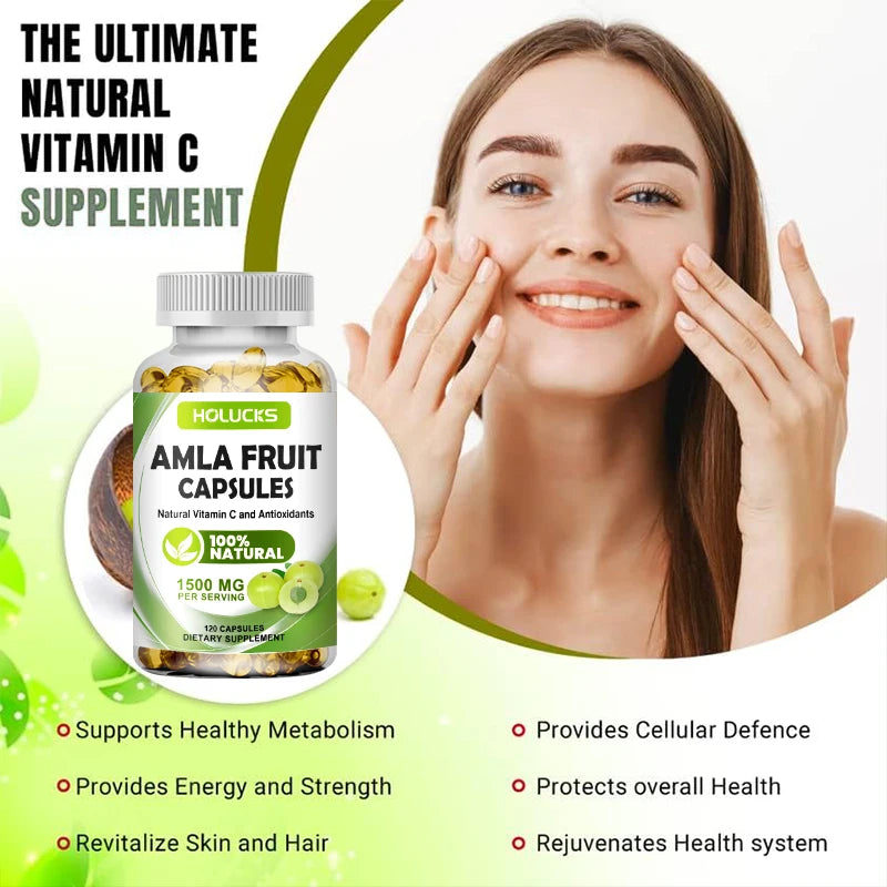 Amla Vitamin Supplements, Supports Metabolism, Detox & Digestion, Collagen Booster, Provides Cellular Defence, Skin, Hair Health
