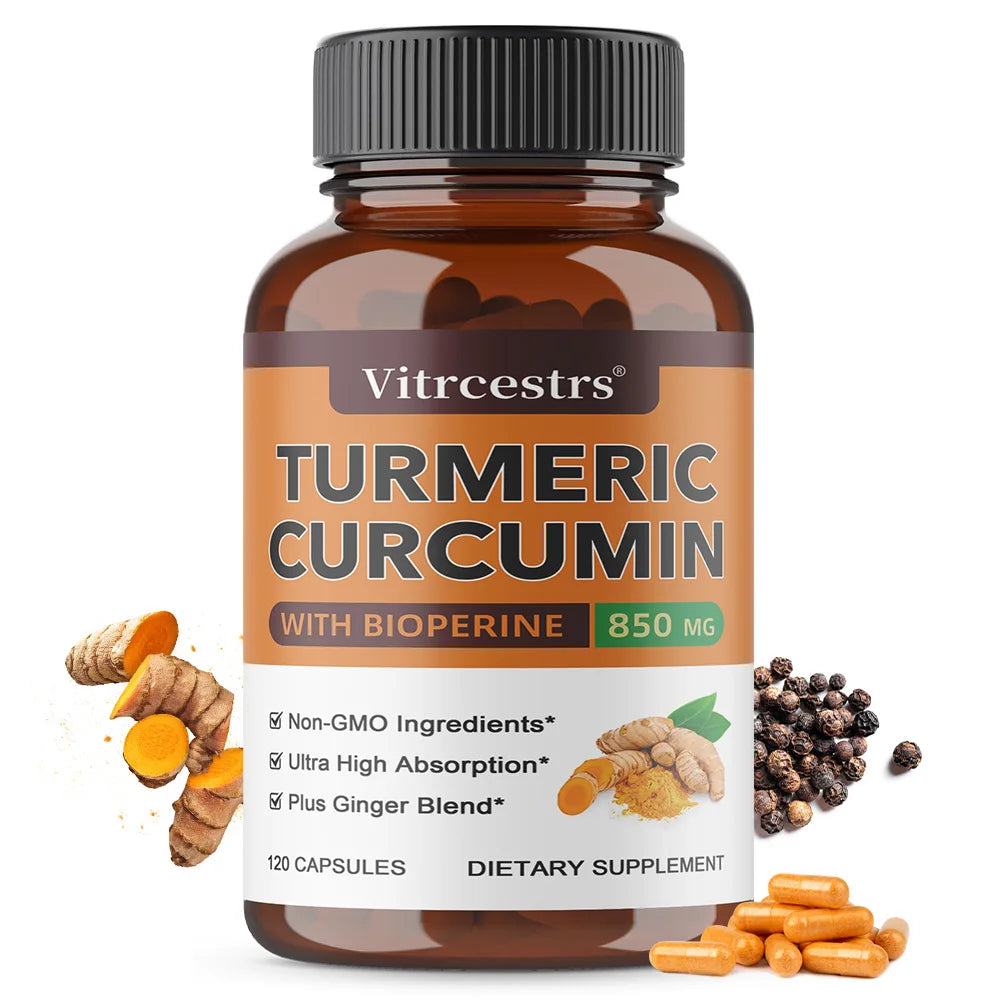 Organic Turmeric Curcumin, High Absorption Joint Bone Brain & Cardiovascular Support, Antioxidant & Digestive Health Supplement