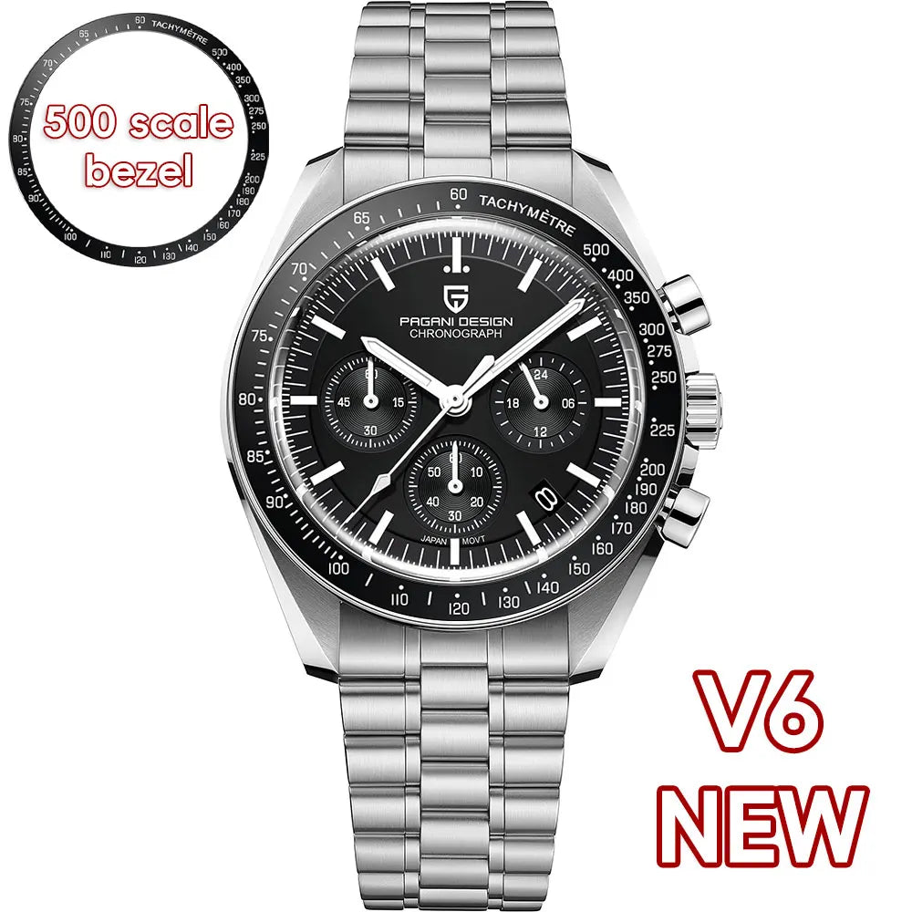 PAGANI DESIGN Luxury Quartz Chronograph Watch With Auto Date Sapphire
