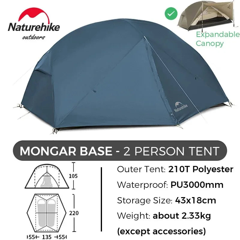 Naturehike Mongar BASE Camping Tent For Two To Three People