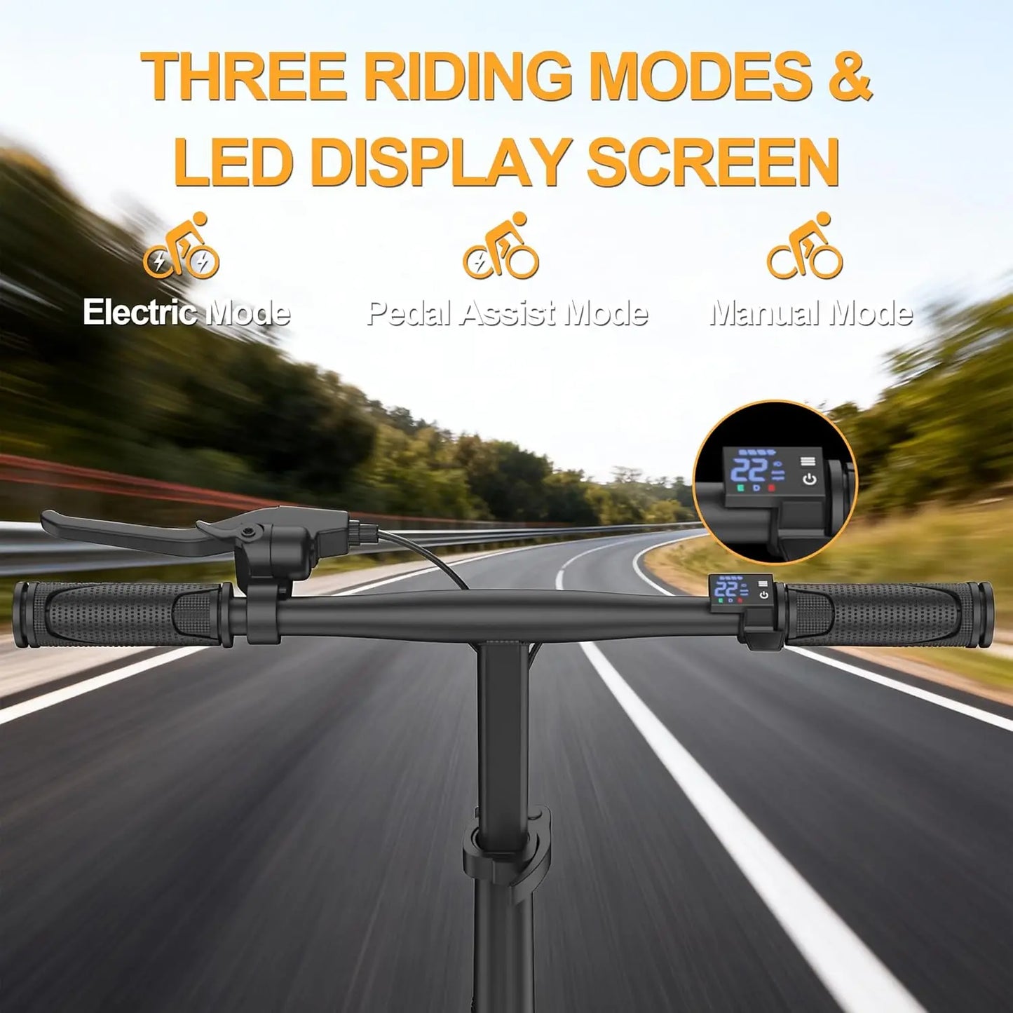 Ladped Foldable Electric Bike 500W 48V Two Seat 22 MPH E Bike