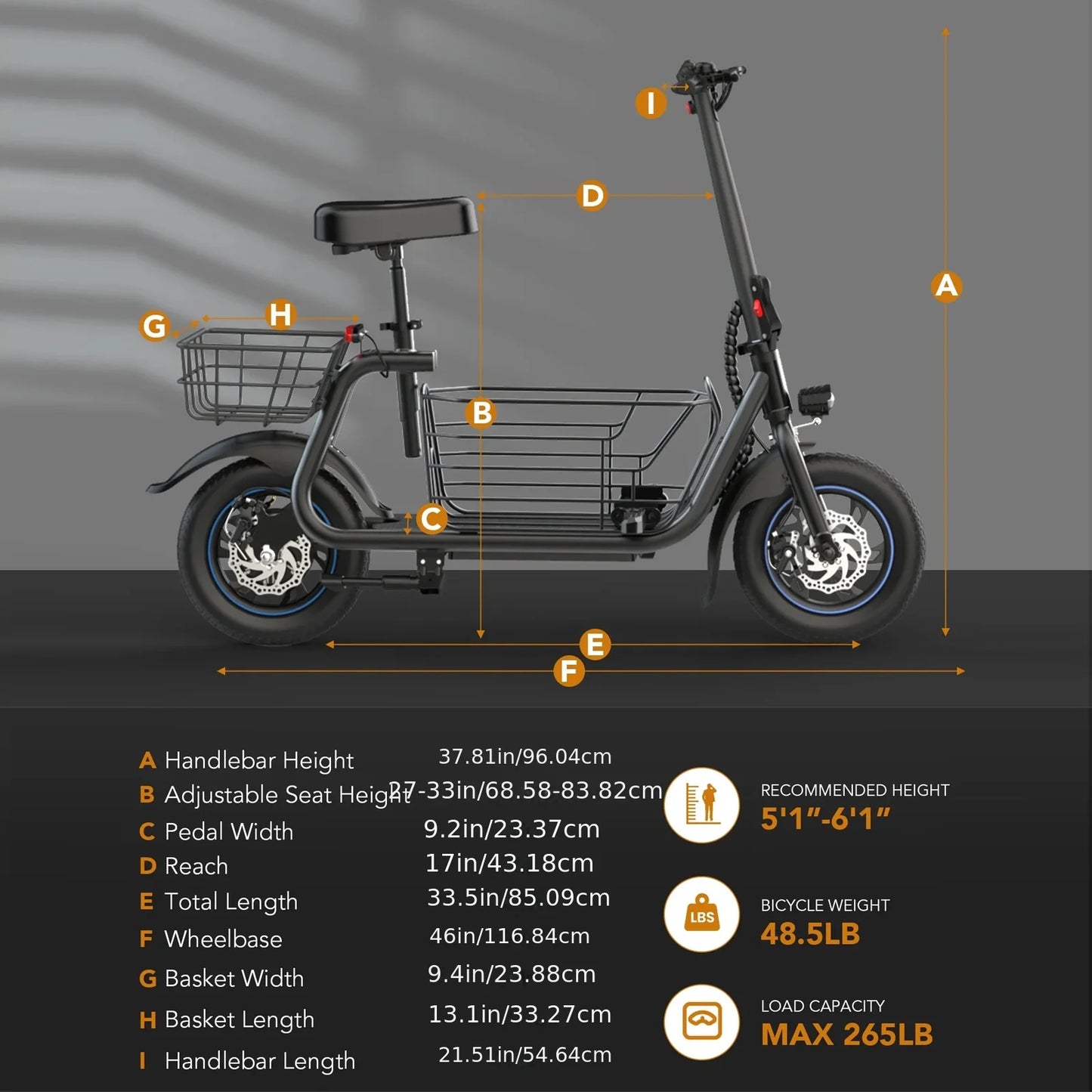 Gyroor Electric Scooter With Basket For Pets 20 Mile Range