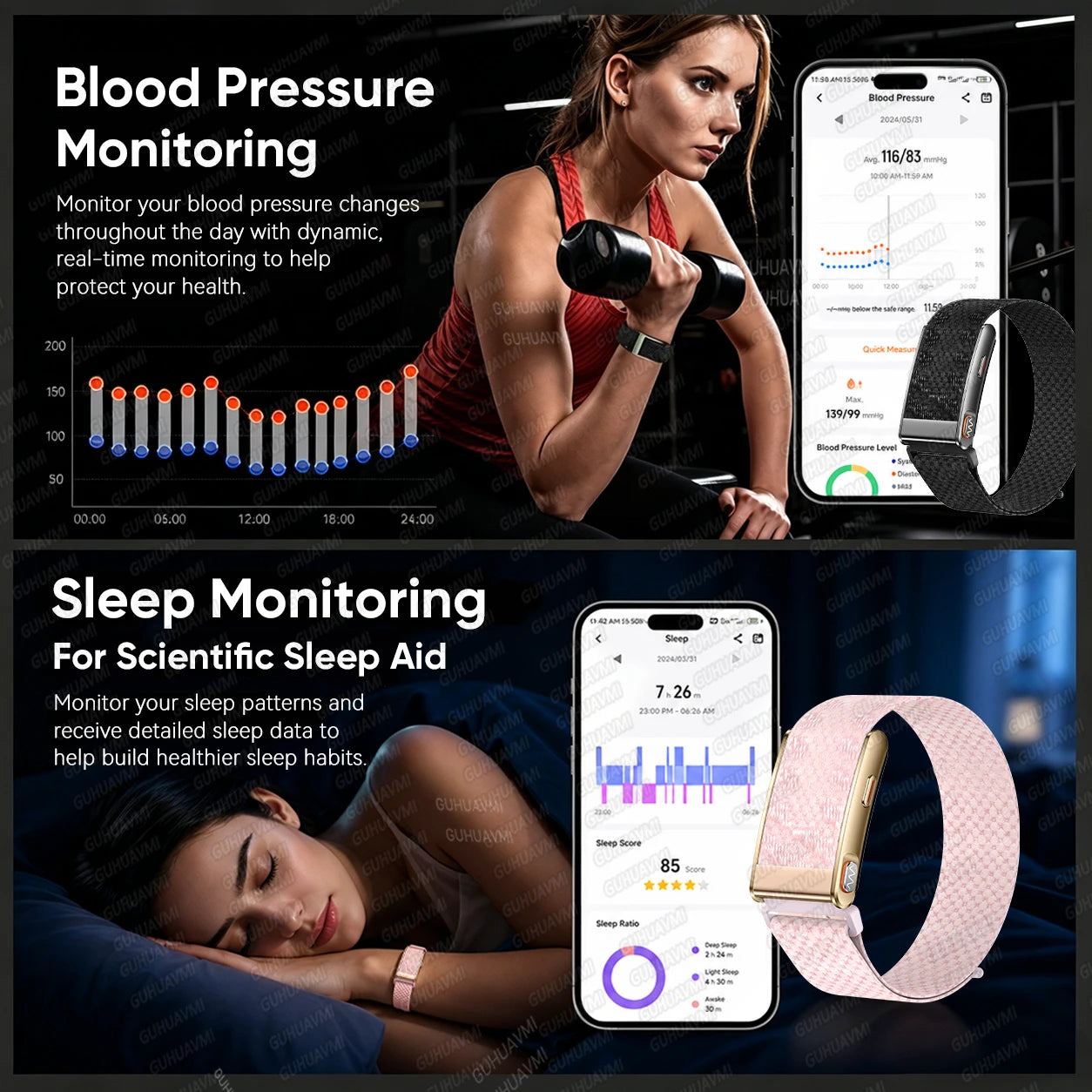 2026 New Screenless Fitness Tracker Health Smart Band ECG+PPG Uric Acid Blood Oxygen Body analysis Smart Bracelet For Men Women