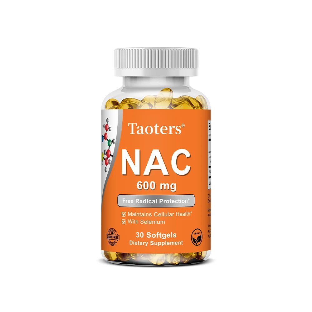 NAC N-Acetyl Cysteine Capsules Immune, Respiratory Health Antioxidant Supplements Non-GMO, Gluten-Free