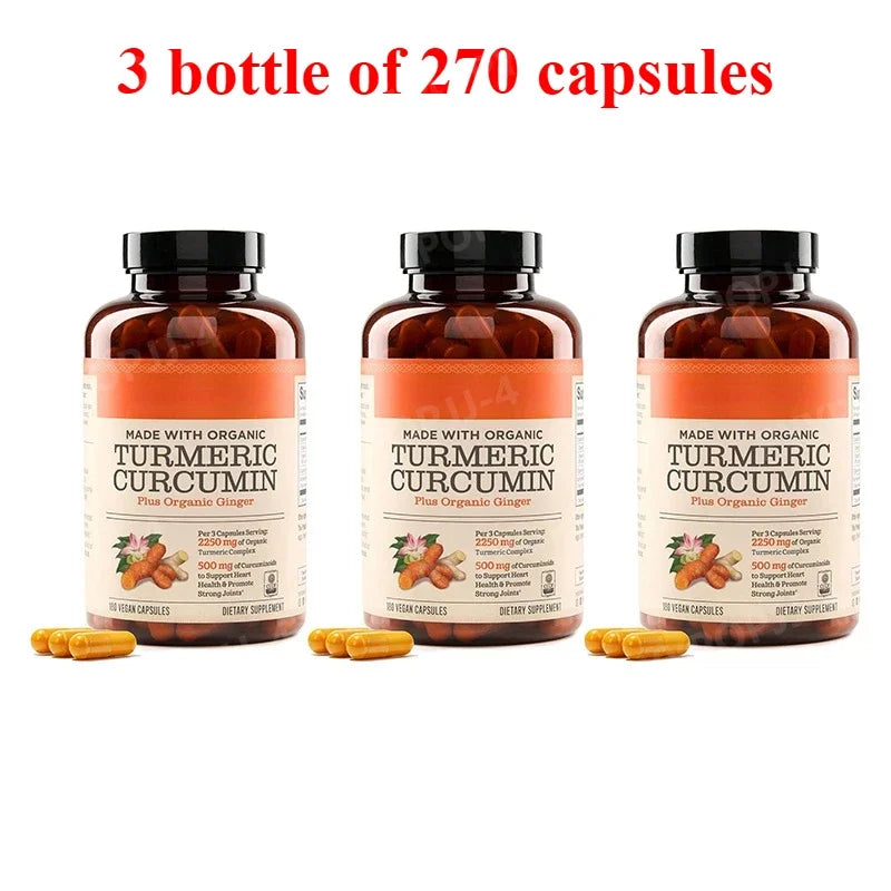 Curcumin Capsules Contain Curcumin Black Pepper Extract for Advanced Absorption - Daily Joint and Immune Health Support 90Count