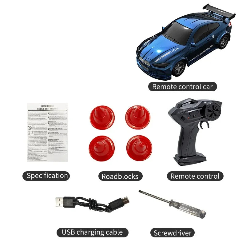 TEMIKIDS 1/64 2.4G High Speed Drift Rc Car 4WD Remote Control Car Four Wheel Drive Radio Controlled Mini RTR Racing Model Boy To