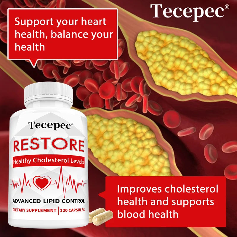 Cholesterol Support Capsules - Grape Seed Extract, Red Yeast Rice & Black pepper, Heart Health, Lipid Metabolism & Liver Care