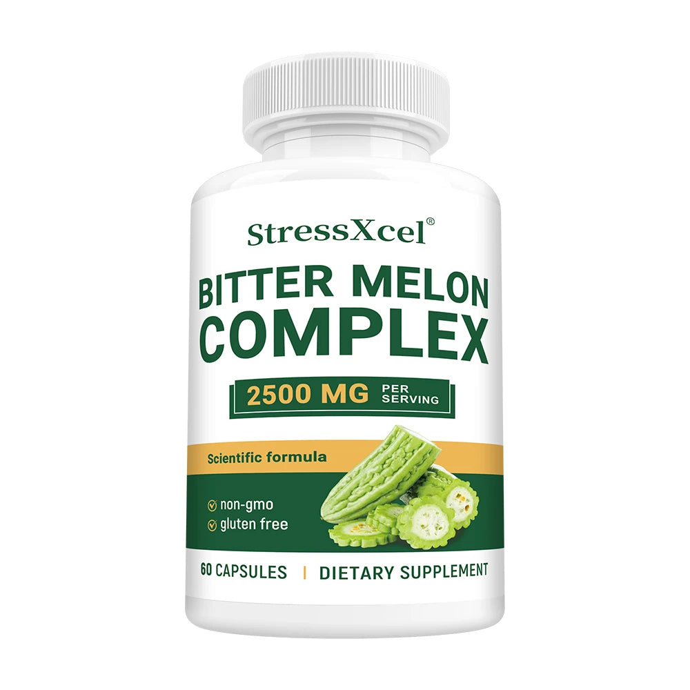 Bitter Melon Extract 2500mg Capsules, Supports Blood Sugar Balance, Metabolism, Digestion, Metabolism, Skin Health & Detox