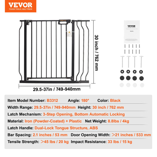 SucceBuy Baby Gate Walk-Through Pressure Mount for Pets and Kids
