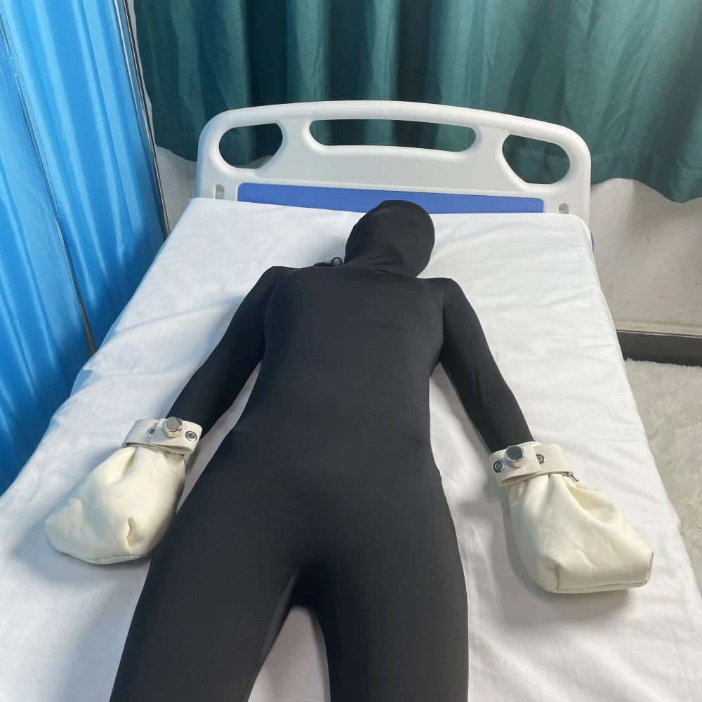 Medical Restraint Gloves Cruled Fist Anti-extubation Anti-self-harm Protective Mitts Patient Hand Restraint Gloves for Hospital