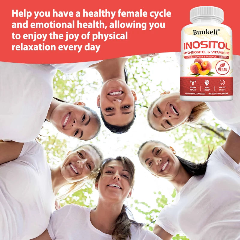 Inositol 1000mg Capsules - Fat Metabolism, Liver Health, Ovarian, Immune System Support, Skin Balance & Hair Growth Supplement