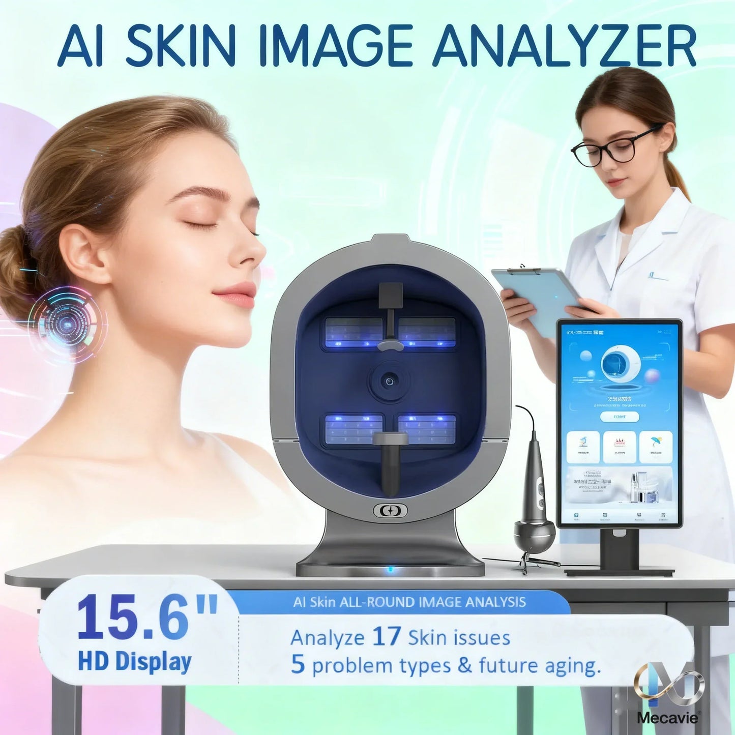 Emsnova 3D AI Facial Analyzer Portable Skin Care Device