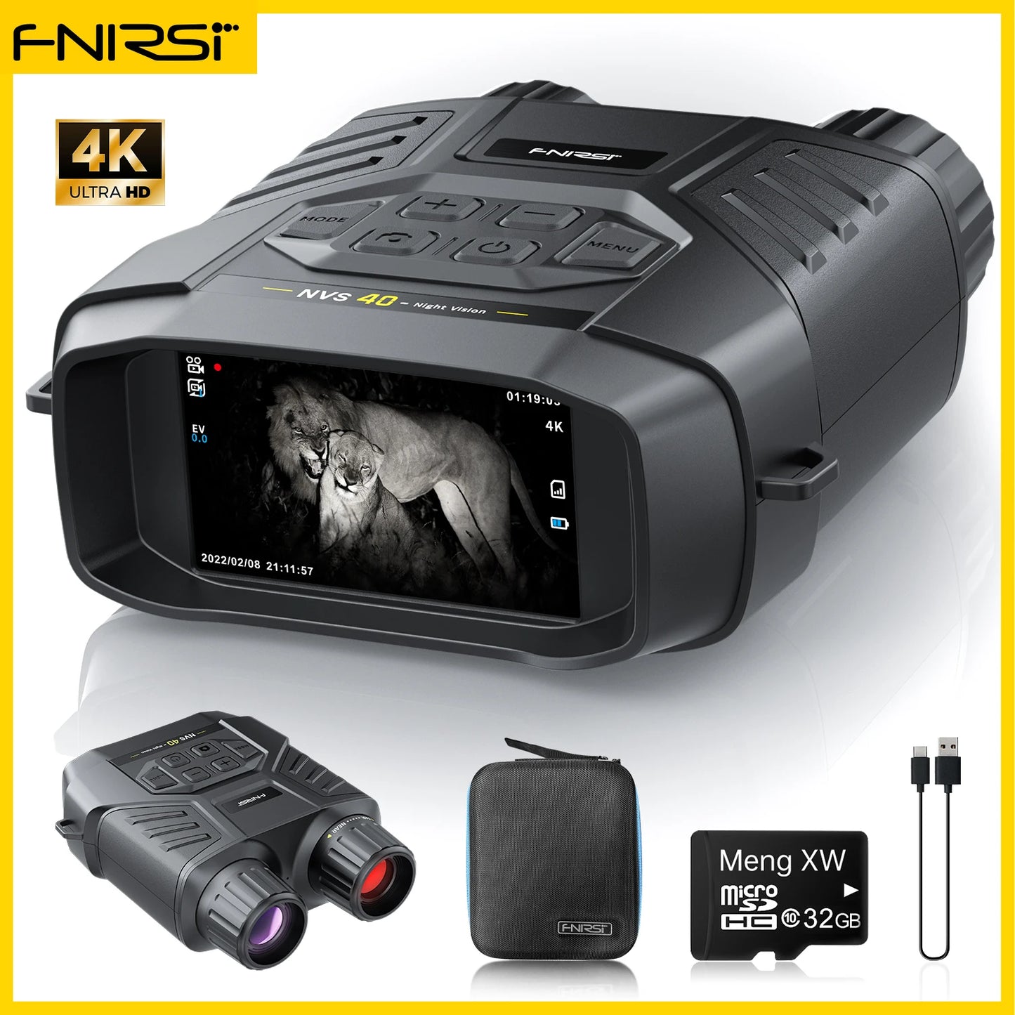 FNIRSI NVS20 4K HD Night Vision Monocular With 6X Digital Zoom