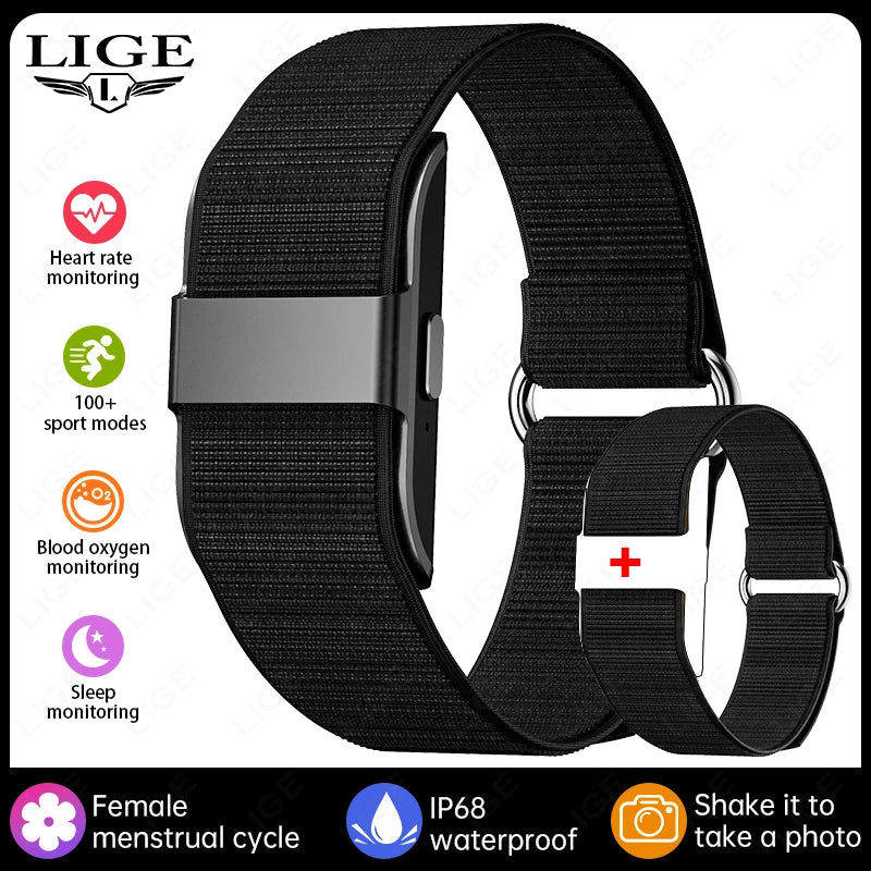 LIGE Smart Bracelet Waterproof Smartband Clock Running Pedometer Sports Health Monitor Smartwatch Vibration Alarm Message Alert