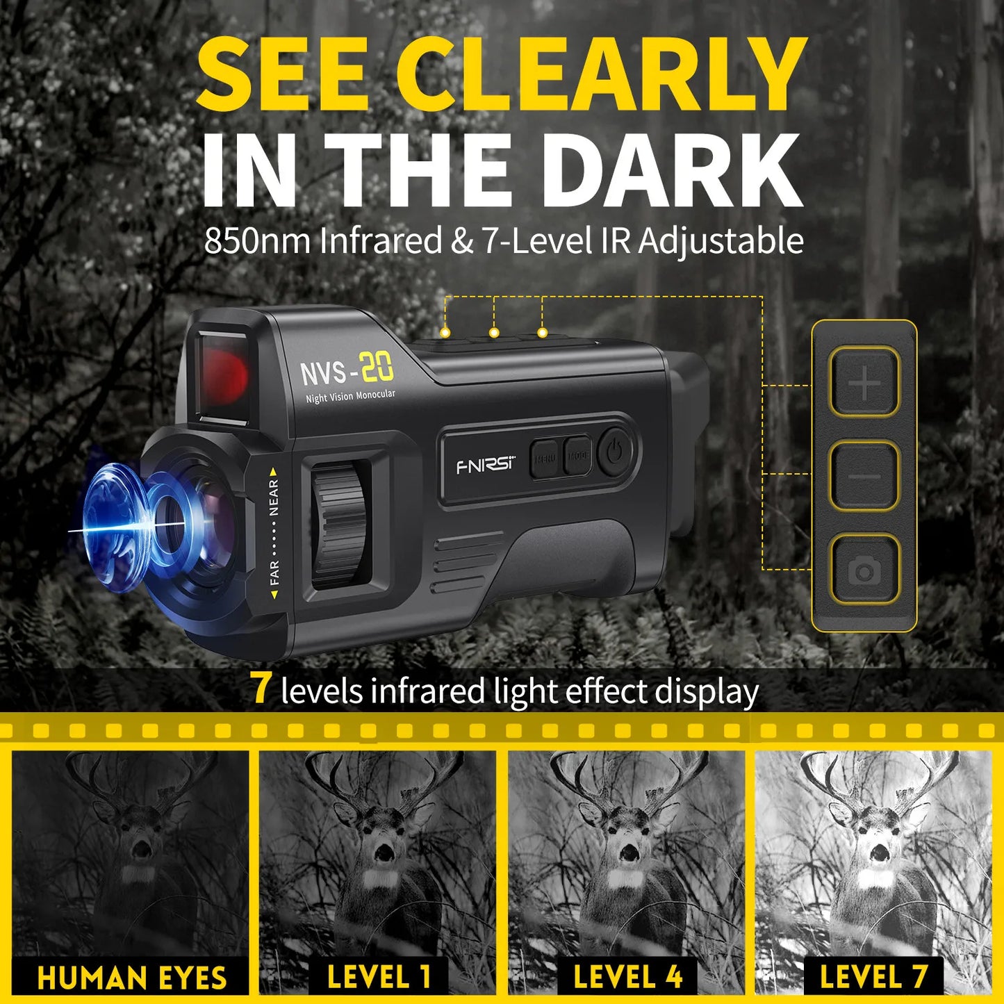 FNIRSI NVS20 4K HD Night Vision Monocular With 6X Digital Zoom