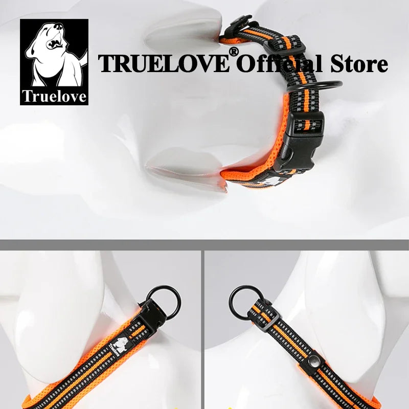 TrueLove Nylon Pet Collar Adjustable Padded Reflective Heavy Duty Training