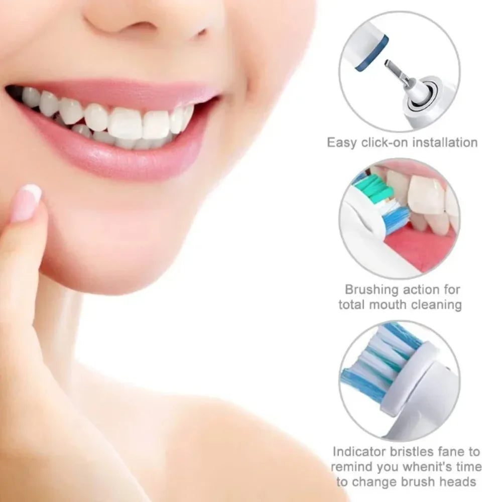 40pcs Replacement Brush Heads for Oral-B Electric Toothbrush Fit Advance Power/Pro Health/Triumph/3D Excel/Vitality